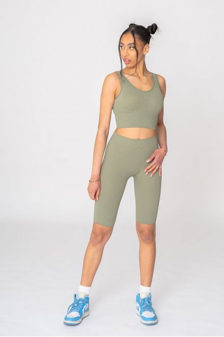 Ensemble vert sport côtelé - Cinelle Paris, mode femme tendance