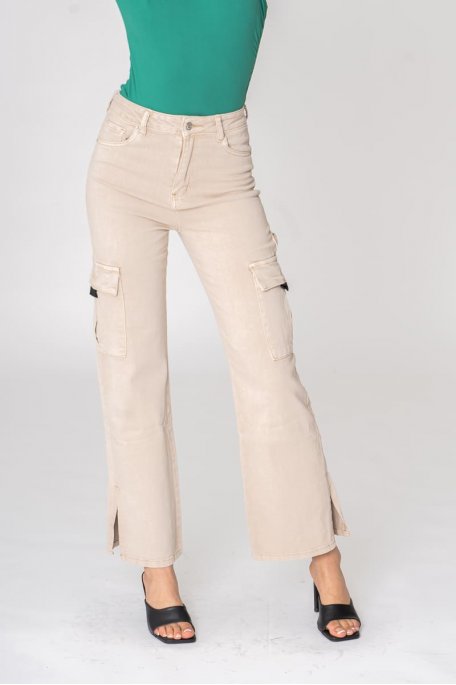 Pantalon cargo kaki droit - Cinelle Paris, mode femme tendance