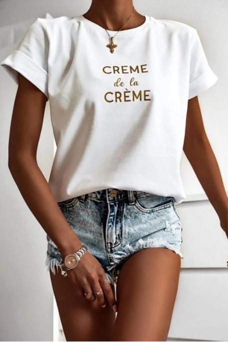 T-Shirt "Creme de la Creme" weiß