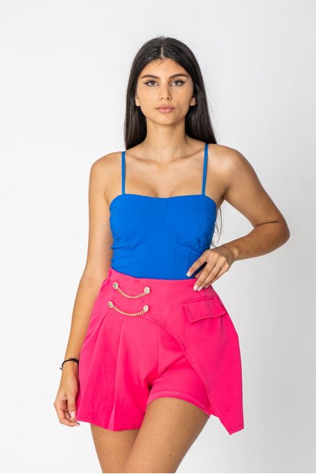 Blue corset top with thin straps