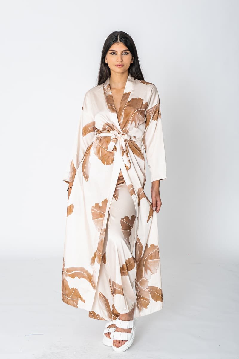 Ensemble kimono pantalon beige - Cinelle Paris, mode femme tendance