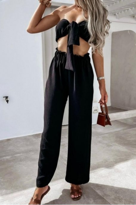 Ensemble fluide bandeau pantalon noir