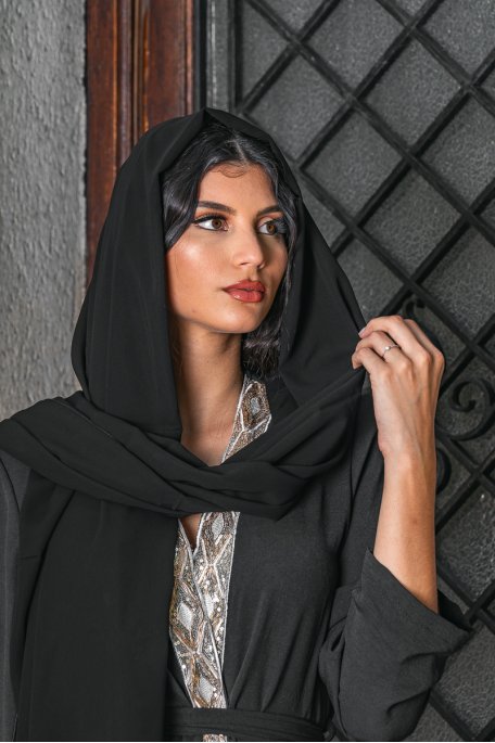 Black Medina silk scarf