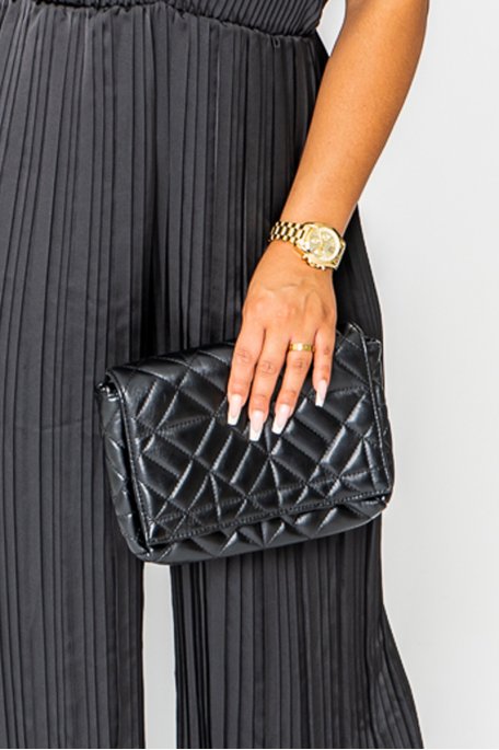 Quilted black chain bag