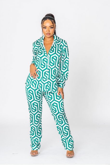 Green shirt and pants set