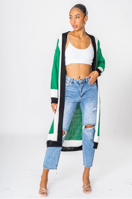 Long green vest