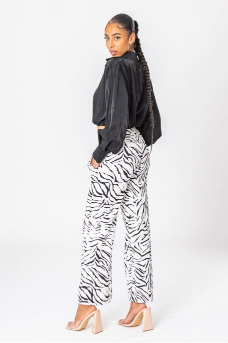White zebra pants