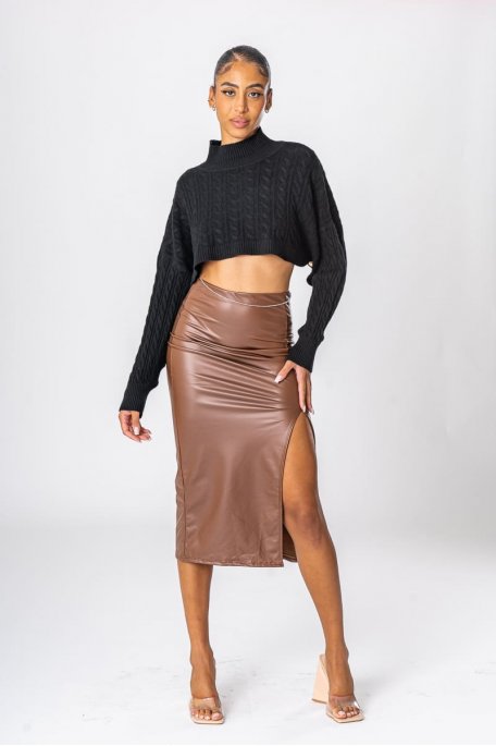 Brown imitation skirt