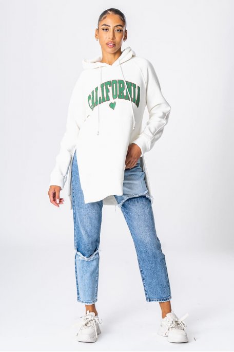 Jean mom fit destroyed bleu