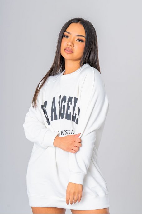 Sweat mi-long Los Angeles blanc