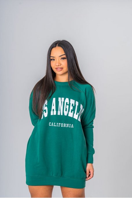 Halblanges Sweatshirt Los Angeles grün