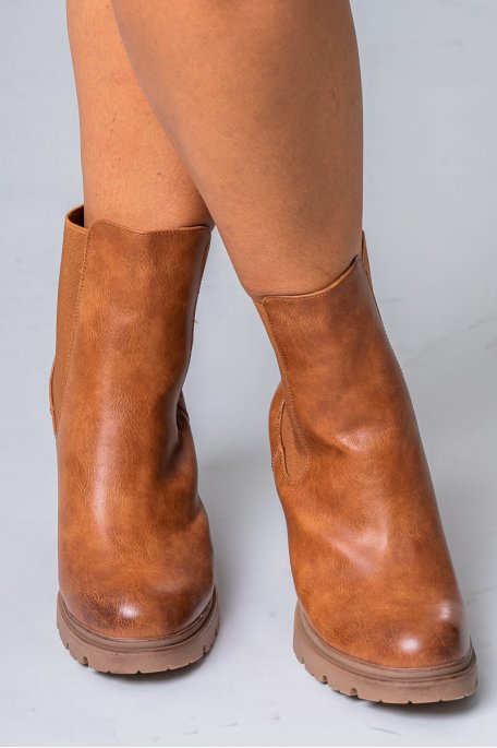 Bottines a talons camel Cinelle Paris mode femme tendance