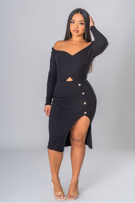 Gold button dress