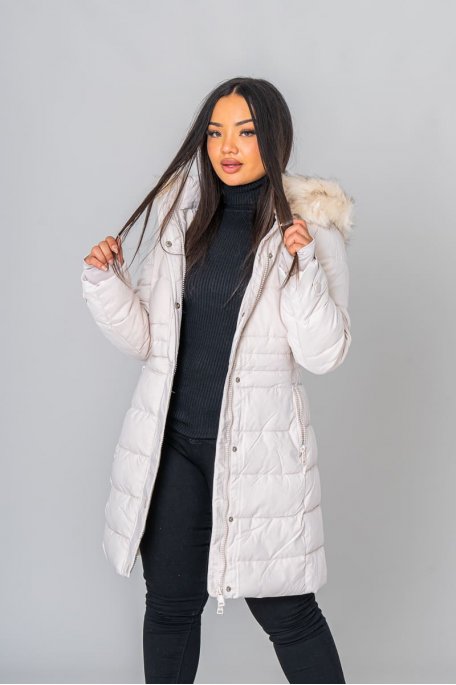 Doudoune femme mi longue fourrure hot sale