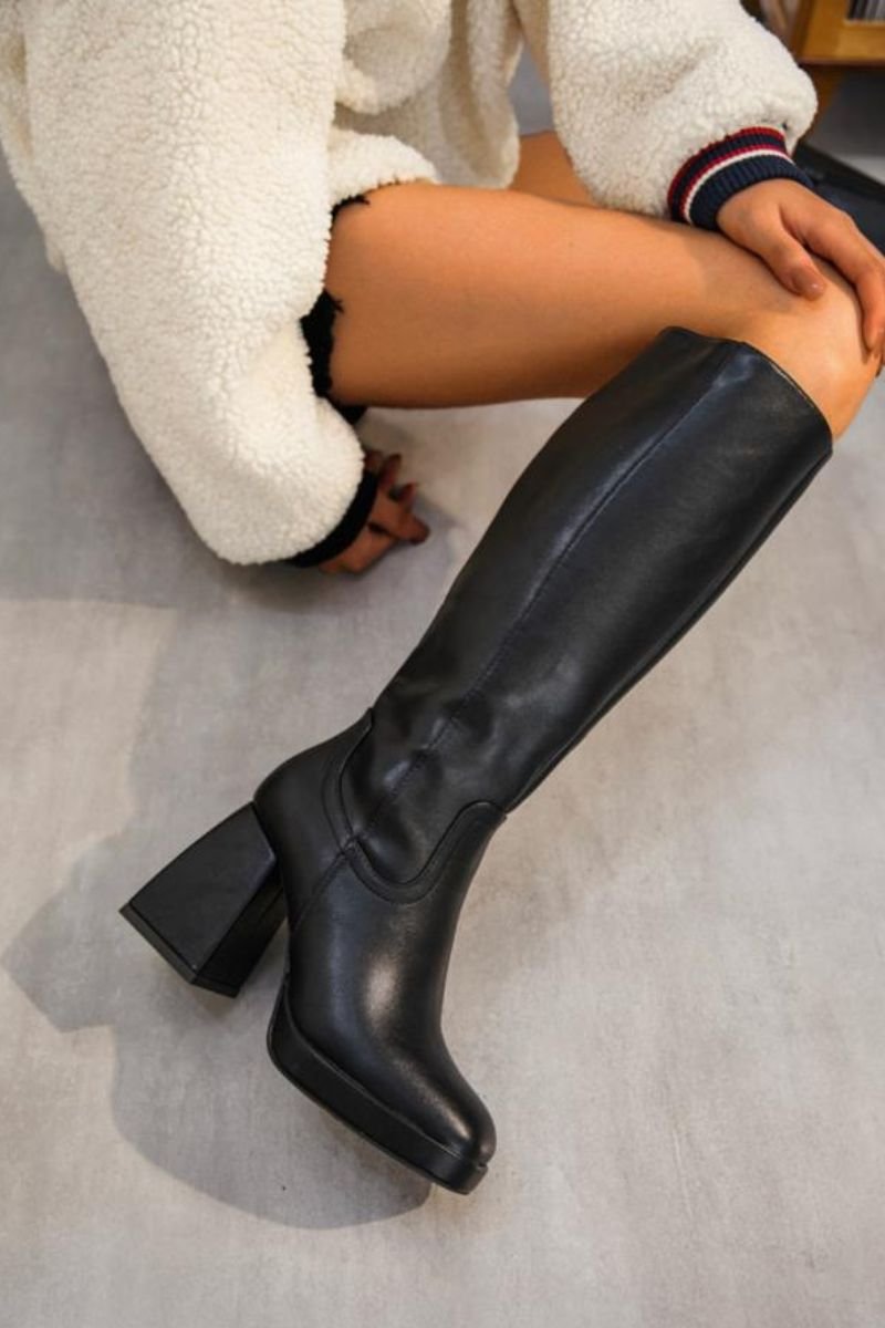 Bottines à fermeture éclair simili cuir noir - Cinelle paris, mode femme tendance