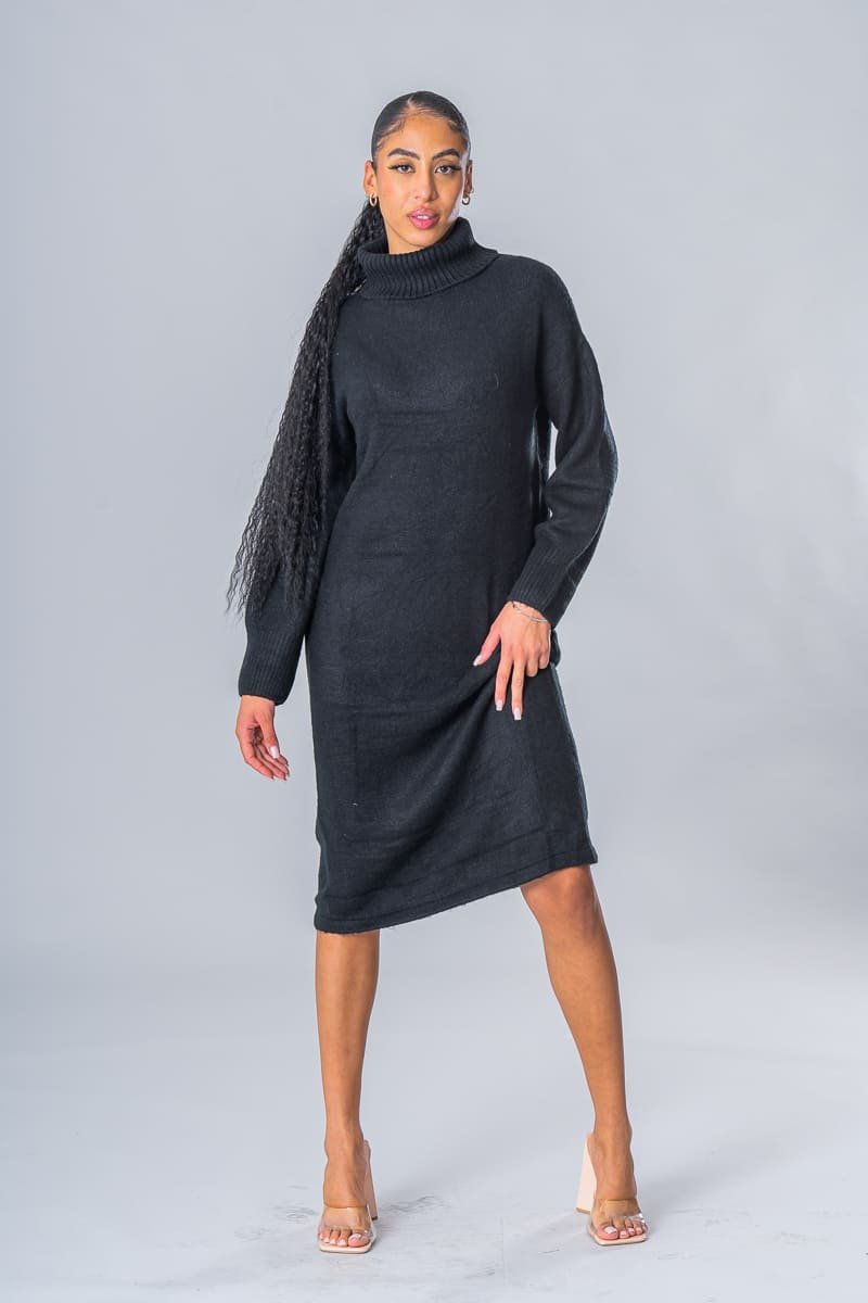 Robe pull col roulé beige best sale