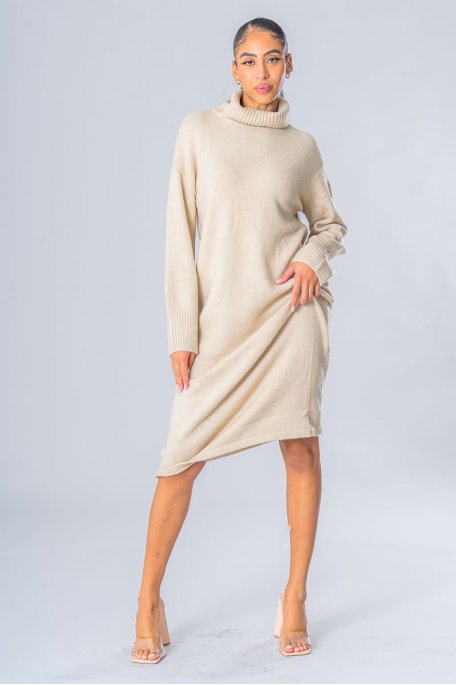 Beige sweater dress