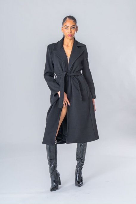 Black belted coat