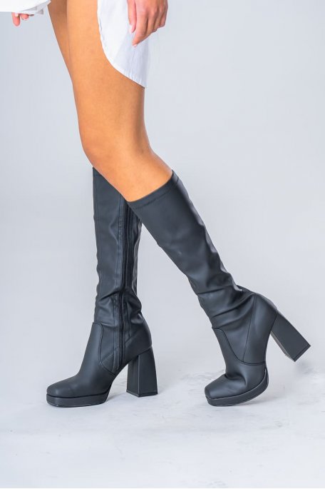 Black thigh boots