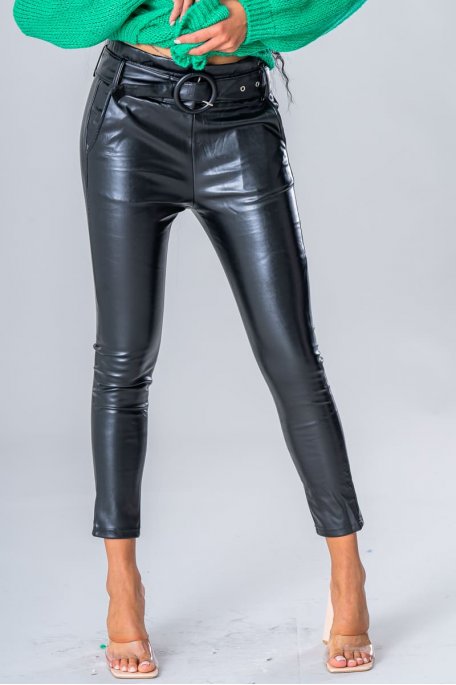Pantalon cuir ceinture online