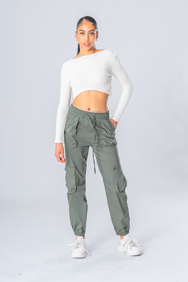 Cargo pants with adjustable waist and elastic ankles Cinelle Paris fashion women