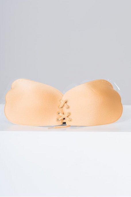 Verstellbarer trägerloser BH beige