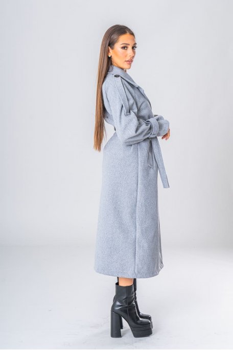 manteau long gris