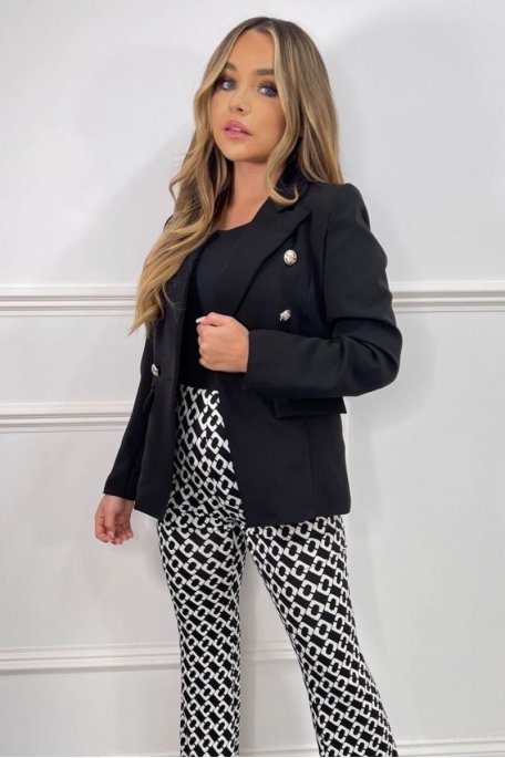 Offiziersblazer mit Schulterklappen schwarz