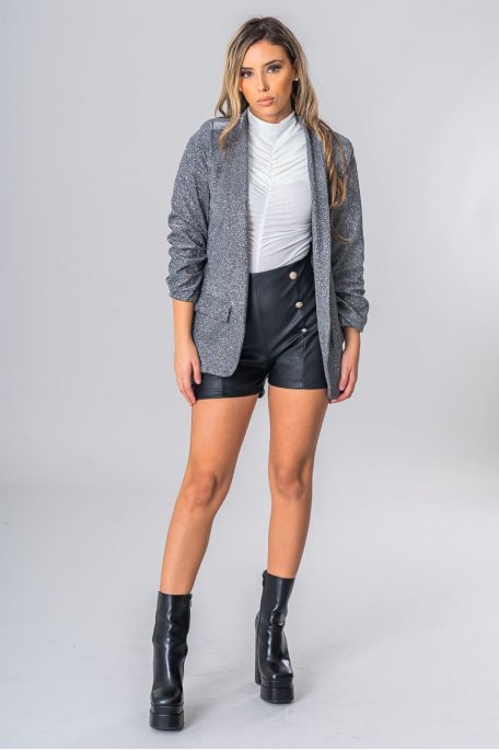 Grey sequined blazer jacket