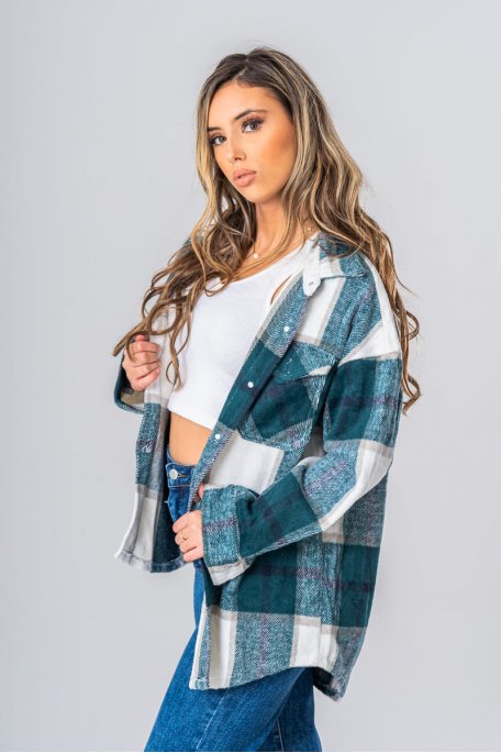Green plaid overshirt