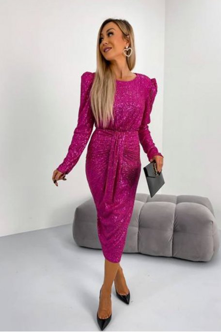 Sequined pink mid-length dress