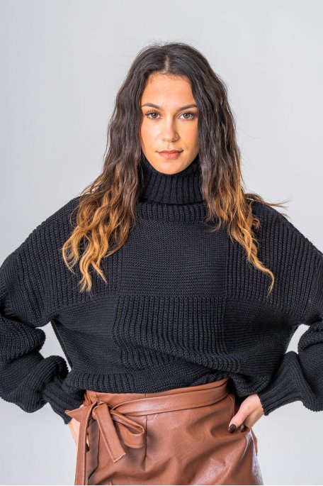 Black turtleneck sweater