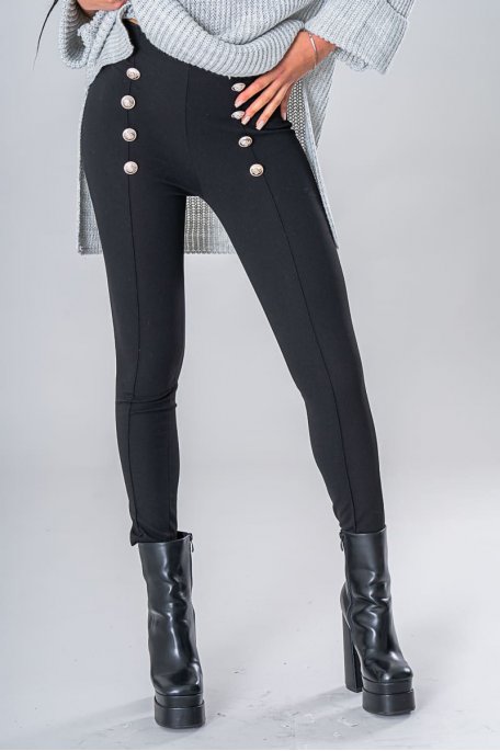 Black legging pants with buttons
