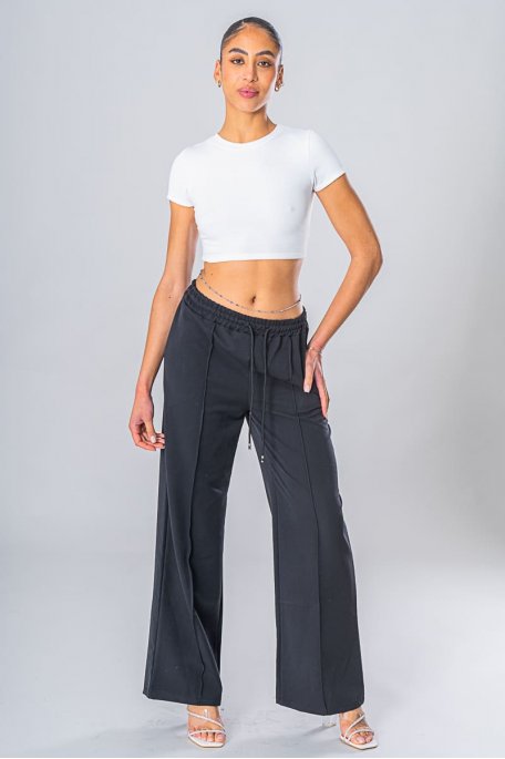 Black elastic waistband pants