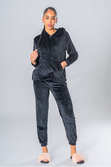 Black soft sweatshirt and jogging suit