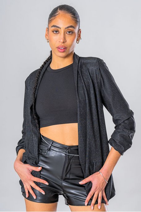 Veste blazer pailletée noir