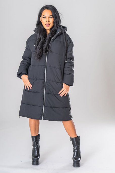 Doudoune noir mi longue femme new arrivals