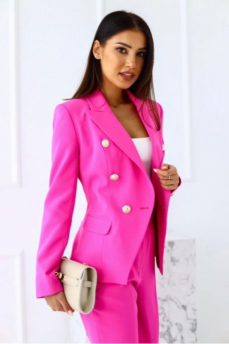 Fuchsia button down blazer