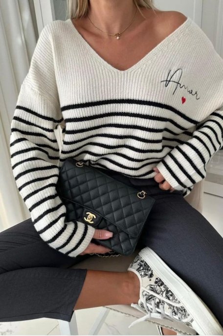 Black "Amour" sweater