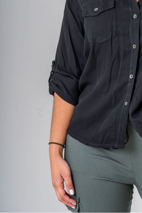Bouton chemise classique noir 11mm