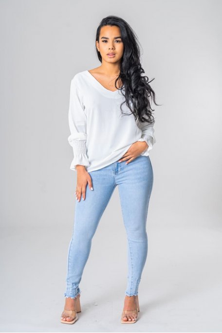 Skinny Jeans mit hoher Taille blau