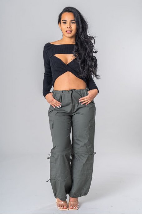 Khaki baggy cargo pants