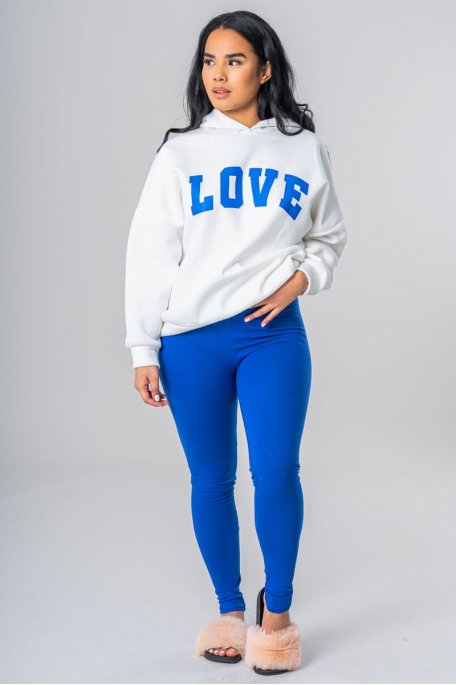 Hoodie love legging set blue