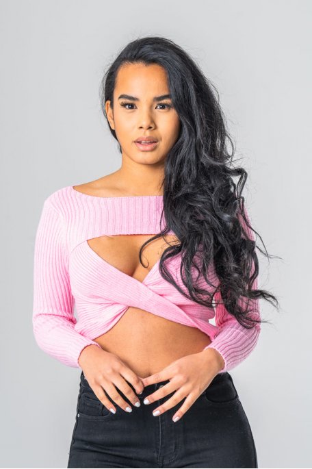 Pullover Crop Top Ausschnitt überkreuzt rosa