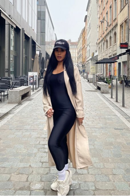 Black long-sleeved pantsuit