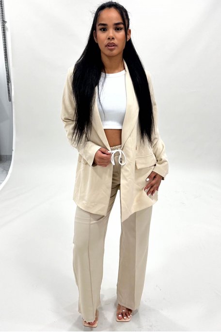 Large beige blazer jacket