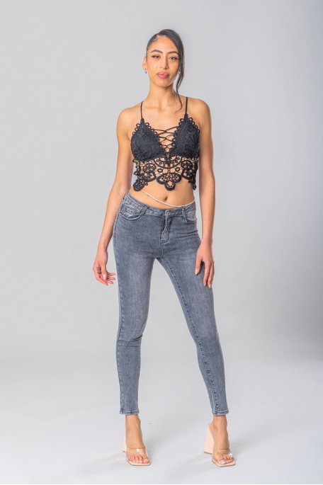 Skinny Jeans Push-up grau