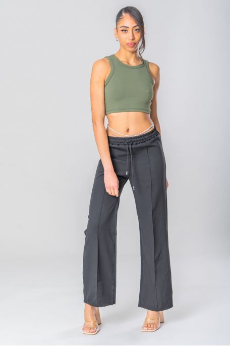 Schwarze Anzughose im Jogging-Stil