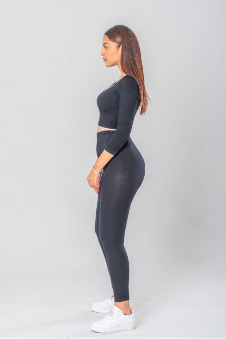 Jogging noir épais - Cinelle Paris, mode femme tendance