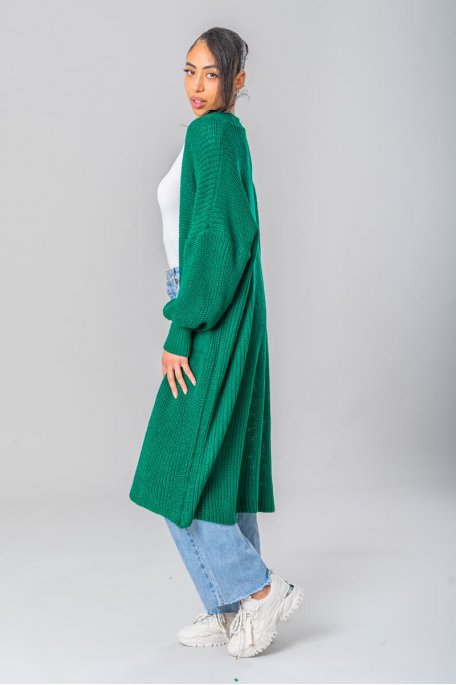 Gilet maille vert cheap